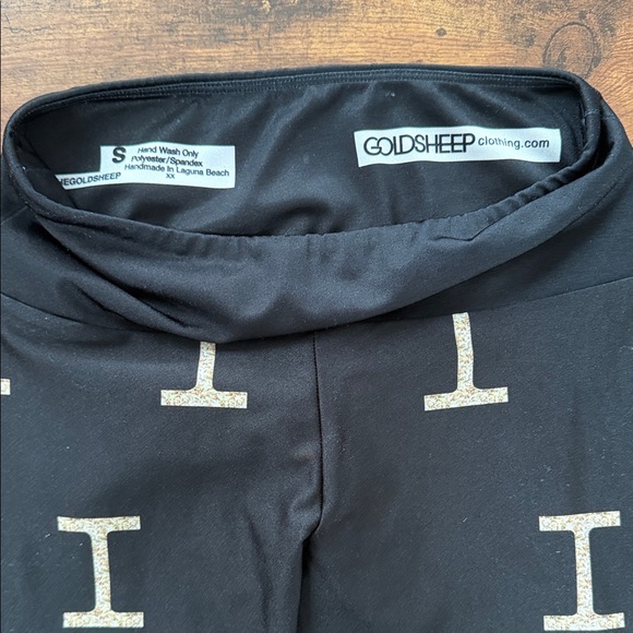 Goldsheep Black and Gold “I”  Leggings - Picture 3 of 11